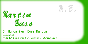 martin buss business card